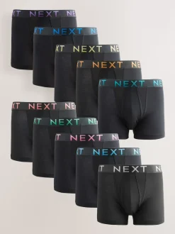 Taille Noir à texte Ombre - Boxers hipsters riches en coton mélangé