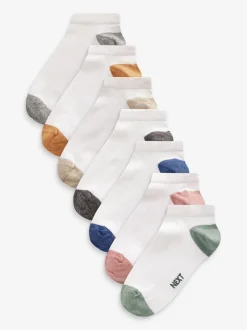 talon et orteil Blanc/brillants - Paquet de chaussettes de sport en coton riche 7