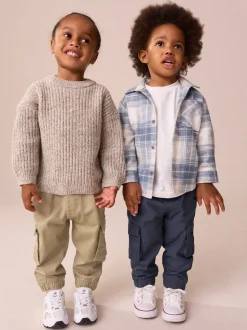 Tan/Marine - Lot de 2 pantalons cargo (3mois à7ans)
