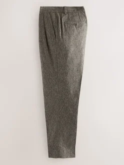 Taupe (Taupe) - Pantalon Nova Fides élégant texturé en laine à coupe fuselée coupe classique