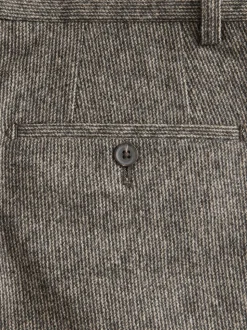 Taupe (Taupe) - Pantalon Nova Fides élégant texturé en laine à coupe fuselée coupe classique