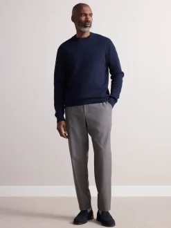 Taupe (Taupe) - Pantalons Habillé texturés à taille élastiquée en laine