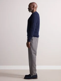 Taupe (Taupe) - Pantalons Habillé texturés à taille élastiquée en laine