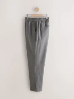 Taupe (Taupe) - Pantalons Habillé texturés à taille élastiquée en laine