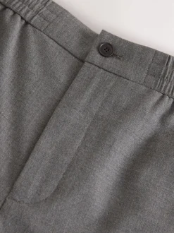 Taupe (Taupe) - Pantalons Habillé texturés à taille élastiquée en laine