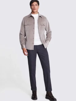 Taupe (Taupe) - Surchemise MOSS en velours côtelé