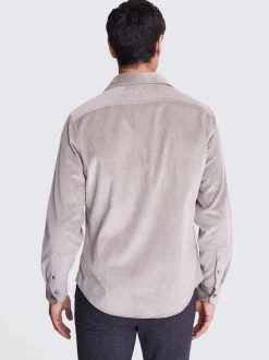 Taupe (Taupe) - Surchemise MOSS en velours côtelé