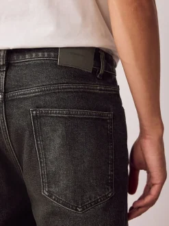 Teinte marron - Ajustement droit - délavé vintage Denim Jeans