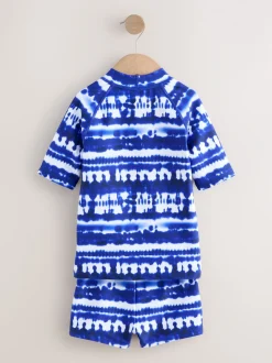 Teinture bleue de cravate - Ensemble de bain Sunsafe Rash Gilet et short (3-16ans)