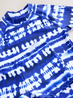 Teinture bleue de cravate - Ensemble de bain Sunsafe Rash Gilet et short (3-16ans)