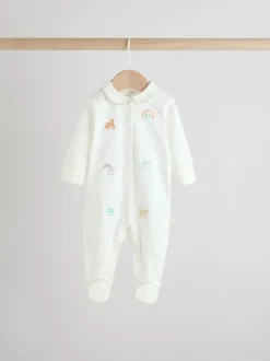 Terrain blanc - Paquet de combinaisons de nuit 3 (0-2ans)