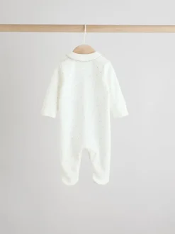 Terrain blanc - Paquet de combinaisons de nuit 3 (0-2ans)