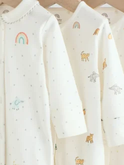 Terrain blanc - Paquet de combinaisons de nuit 3 (0-2ans)