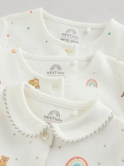 Terrain blanc - Paquet de combinaisons de nuit 3 (0-2ans)