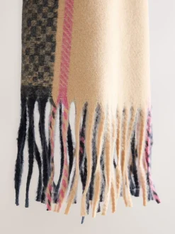 Texture Carreaux Marine - Écharpe épaisse