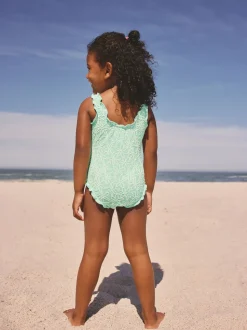 Texture fleurie vert menthe - Maillot de bain Lettuce Edge (3mois-7ans)