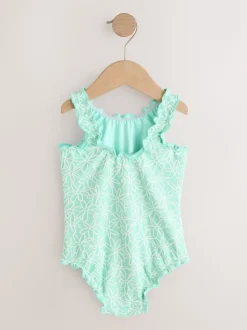 Texture fleurie vert menthe - Maillot de bain Lettuce Edge (3mois-7ans)