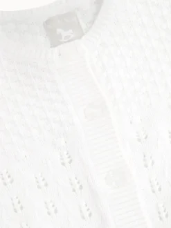 The Little Tailor Pointelle Bébé 100% coton blanc Cardigan