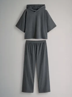 The Set ensemble sweat à capuche et pantalon de jogging côtelé doux au toucher