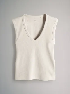 The Set lot de 5 débardeurs côtelés à col en V profond
