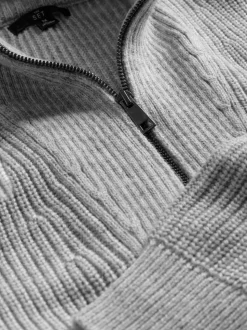 The Set lot de 2 pulls en maille torsadée et à col zippé