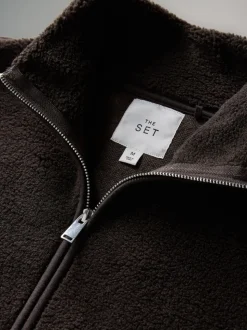 The Set lot de 2 pulls zippés à col cheminée en peau lainée 1/4