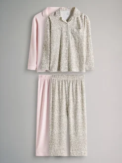 The Set lot de 2 pyjamas en jersey de viscose à manches longues