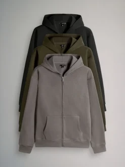 The Set lot de 3 Sweat-shirts À capuche zippés