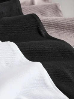 The Set lot de 3 t-shirts côtelés Col en V Manches