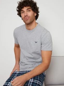 Threadbare Lot de 2 Ensemble Pyjamas T-shirt Manches courtes et Pantalons Carreaux