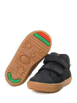 Toezone Grayson Garçons Nubuck Cuir Rip Tape Noir Bottes