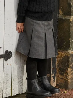 Toezone Lily Filles Leather Gusset and Zip Ankle Noir Bottes