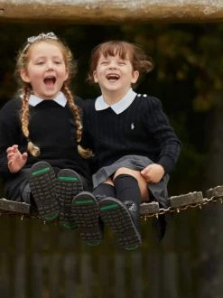 Toezone Lily Filles Leather Gusset and Zip Ankle Noir Bottes