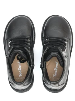 Toezone Storm Garçons Leather Ortholite Ankle Noir Bottes