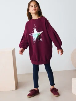 Étoile à sequins rouge bordeaux - Robe-chaussette (3-16ans)