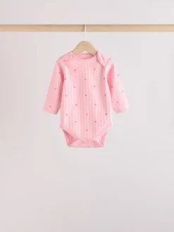 Étoile rose - Lot de 5 bodies à manches longues pour bébé