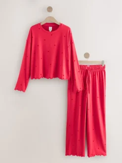 Étoile rouge - Pyjama à manches longues doux cœur