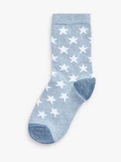 Étoiles bleues - Paquet de chaussettes en coton riche 7