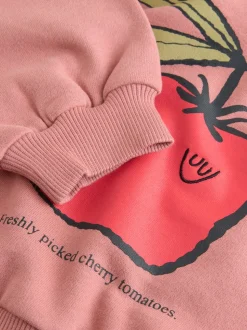 Tomate Rose/Marron - Ensemble Sweat-shirt et jogging Coupe ballon (3mois -7ans)