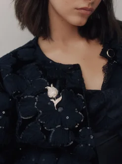 Ton d'or de rose - Broche rose scintillant