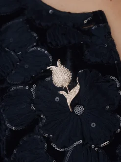 Ton d'or de rose - Broche rose scintillant