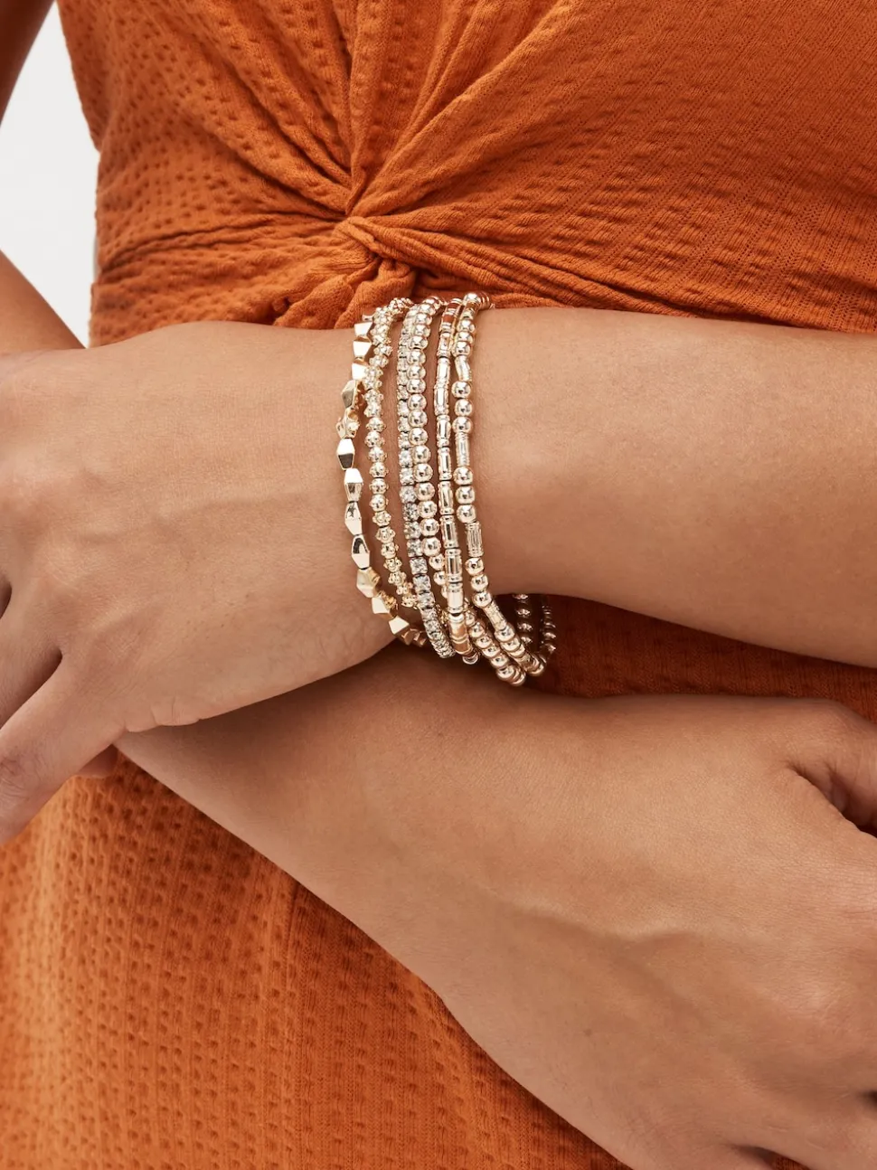 Ton d'or de rose - Lot de bracelets extensibles scintillants