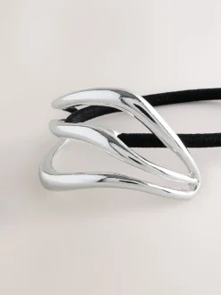 Tonalité argentée - Bobble à cheveux en métal