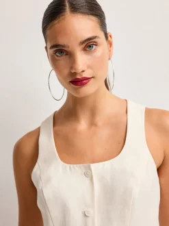 Tonalité argentée - Boucles d’oreilles créoles surdimensionnées