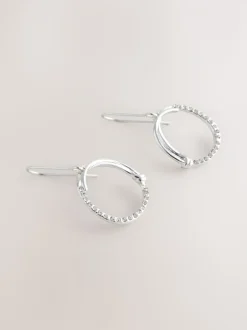 Tonalité argentée - Boucles d’oreilles cercle ouvert avec détail scintillant