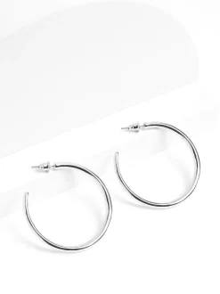 Tonalité argentée - Boucles d'oreilles créoles fuselées