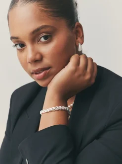 Tonalité argentée - Bracelet chaîne lisse