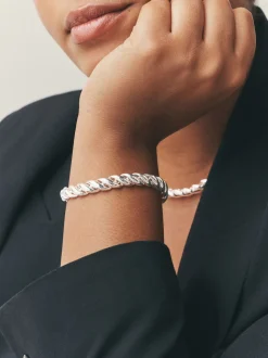 Tonalité argentée - Bracelet chaîne lisse