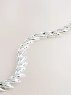 Tonalité argentée - Bracelet chaîne lisse