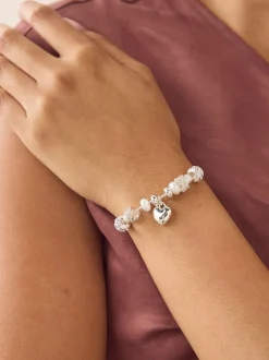 Tonalité argentée - Bracelet pully à perles perles effet maïs soufflé effet perle